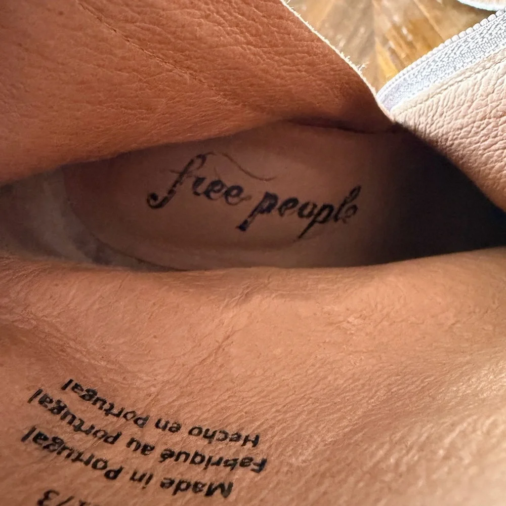 Free People Nicola Suede Block Heel Calf Boots Leopard Cheetah Women’s 37 7 - Picture 10 of 12